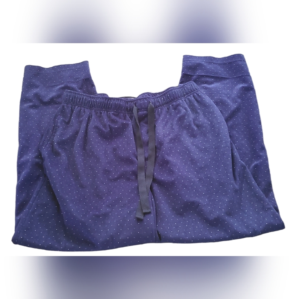 IZOD pajama pants women's size large,‎ soft comfortable dark navy blue pin Dots